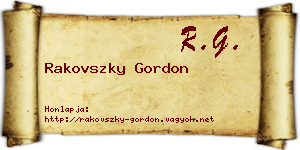 Rakovszky Gordon névjegykártya